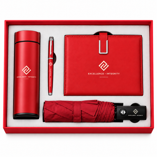 Crimson Executive | Customized Red Corporate Gift Set