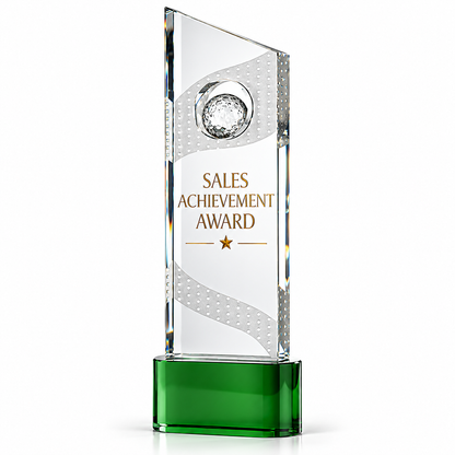 Emerald Crest | Custom Crystal Sales Achievement Award