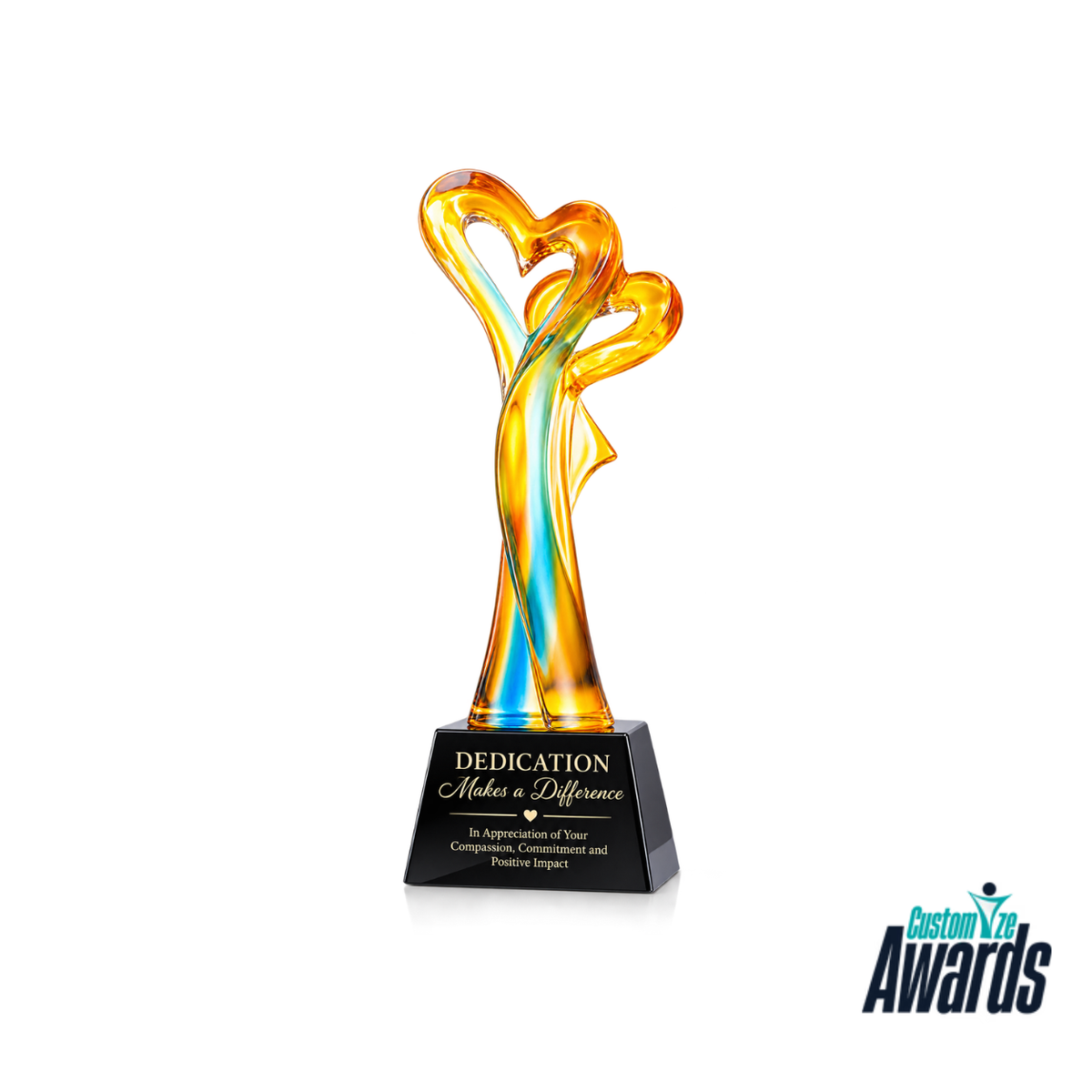 Trophée en cristal pour casque de chantier – Ancienneté de service