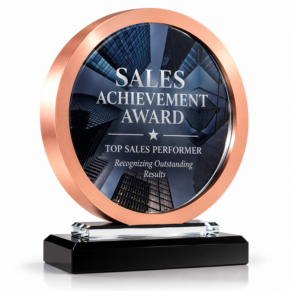 Copper Crest | Custom Crystal Sales Achievement Award