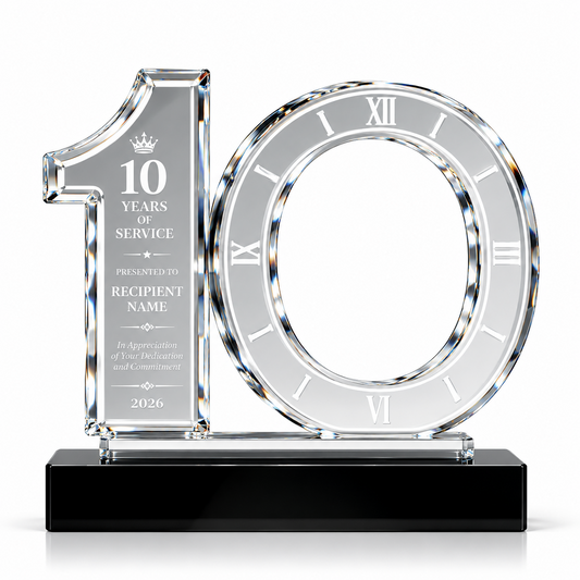 Regal Milestone | Custom Crystal 10 Year Service Recognition Award