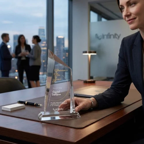 Personalized Cathedral Peak Crystal Award Trophy
