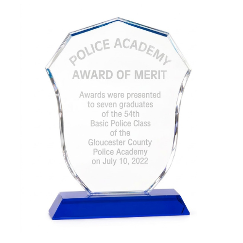 Personalized Engraved Police Badge Crystal Award