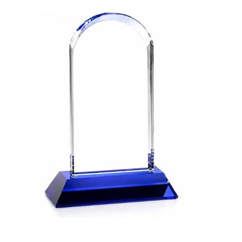 Personalized  Cool Blue Arch Crystal Award