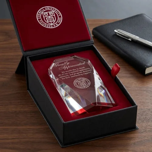 Red Diamond Crystal Award – Personalized Engraved Trophy