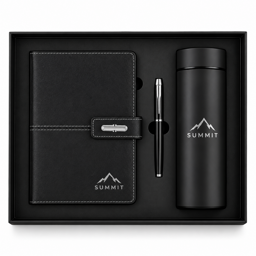 Summit Noir | Customized Black Corporate Gift Set