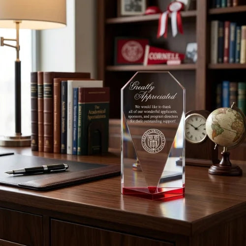 Red Diamond Crystal Award – Personalized Engraved Trophy