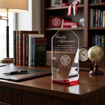 Red Diamond Crystal Award – Personalized Engraved Trophy