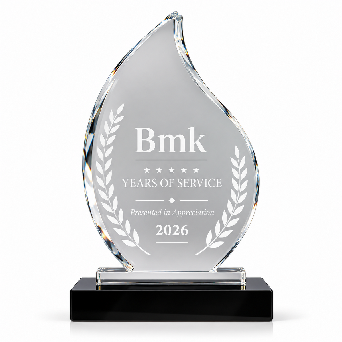 Prestige Flame | Custom Crystal Years of Service Recognition Award