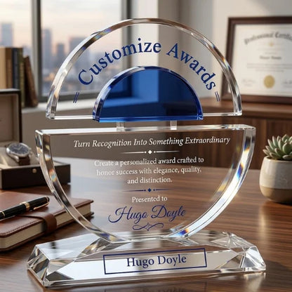 Personalized Concentric Crystal Award Trophy