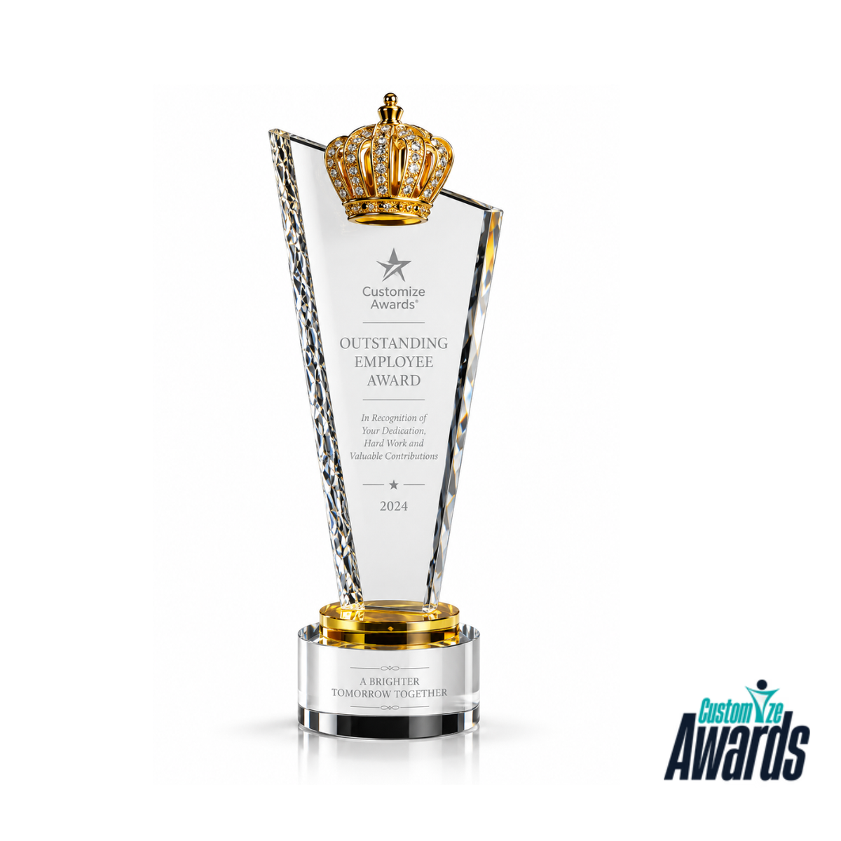 Royal Crown | Custom Crystal Outstanding Employee Award