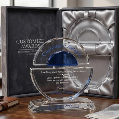 Personalized Concentric Crystal Award Trophy