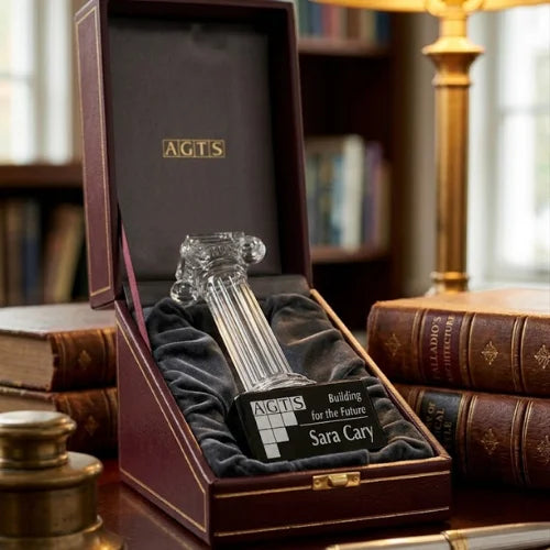 Personalized Engraved Ionic Column Crystal Award