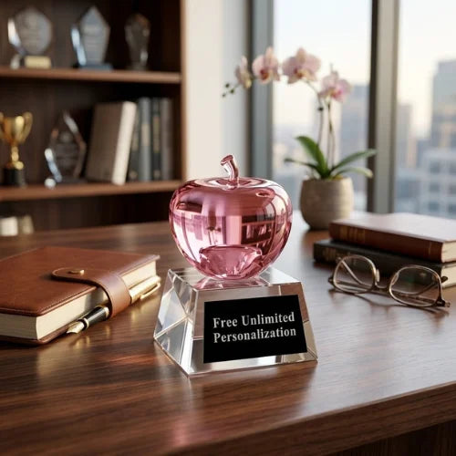 Personalized Engraved Apple Crystal Award