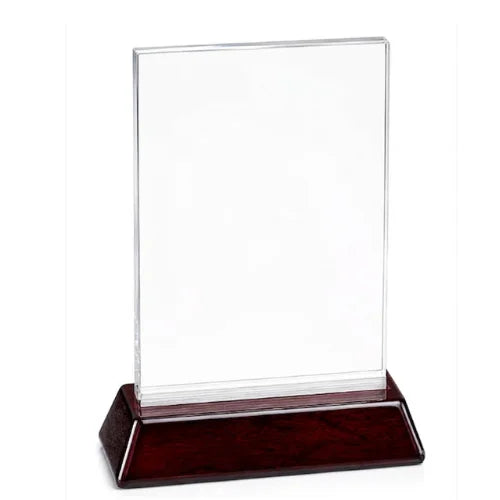 Personalized  Rosewood Rectangle Crystal Award