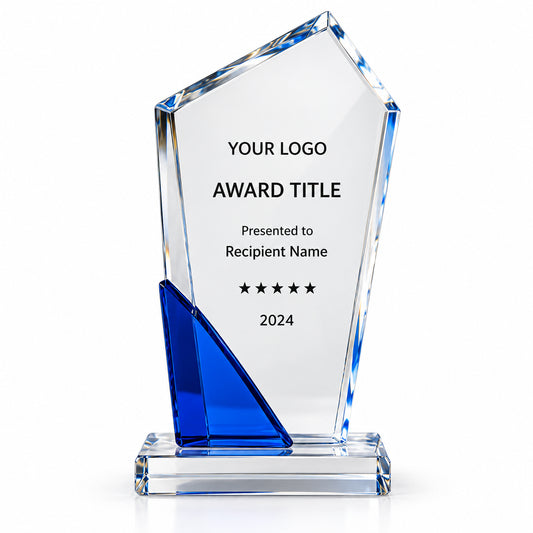 Cryst Harbor |  Custom Blue Acrylic Achievement Award