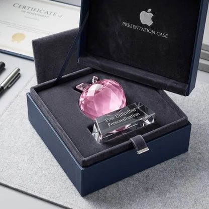 Personalized Engraved Apple Crystal Award