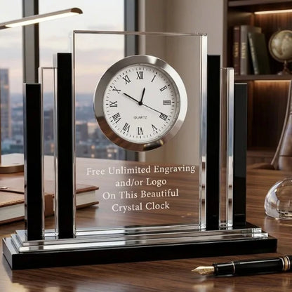 Personalized Engraved Premier Crystal Clock