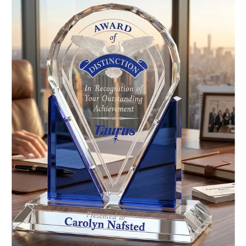 Personalized Distinction Crystal Award Trophy