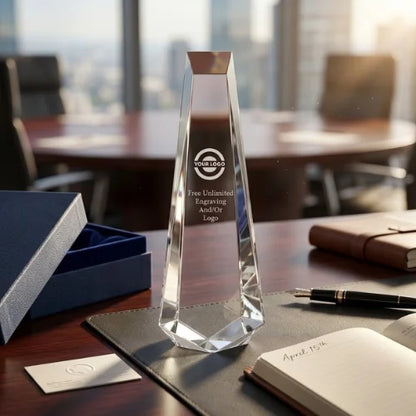 Crystal Obelisk Award – Personalized Engraved Crystal Trophy