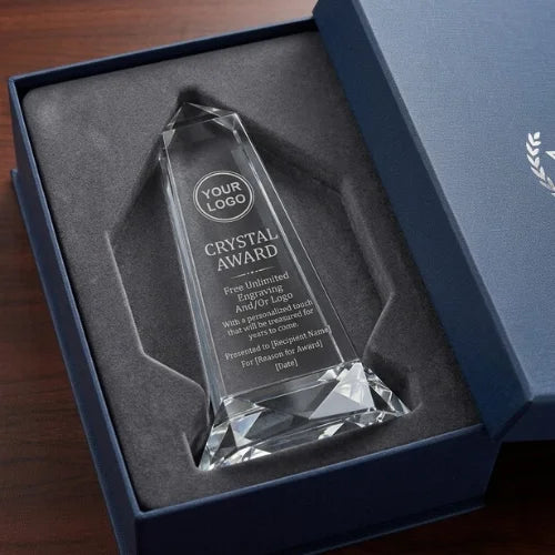 Crystal Obelisk Award – Personalized Engraved Crystal Trophy