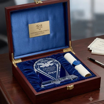 Personalized Distinction Crystal Award Trophy