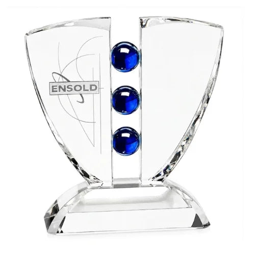 Personalized Pinion Indigo Crystal Award Trophy