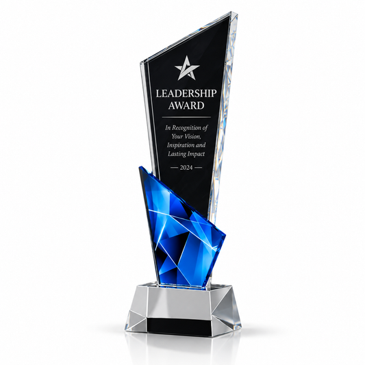 Radiant Blue Crystal | Custom Community Service Award