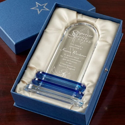 Personalized Pearl Lake Crystal Award Trophy