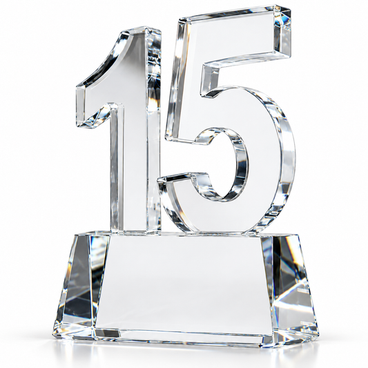 Noble Rise | Custom Crystal 15 Years of Service Recognition Award