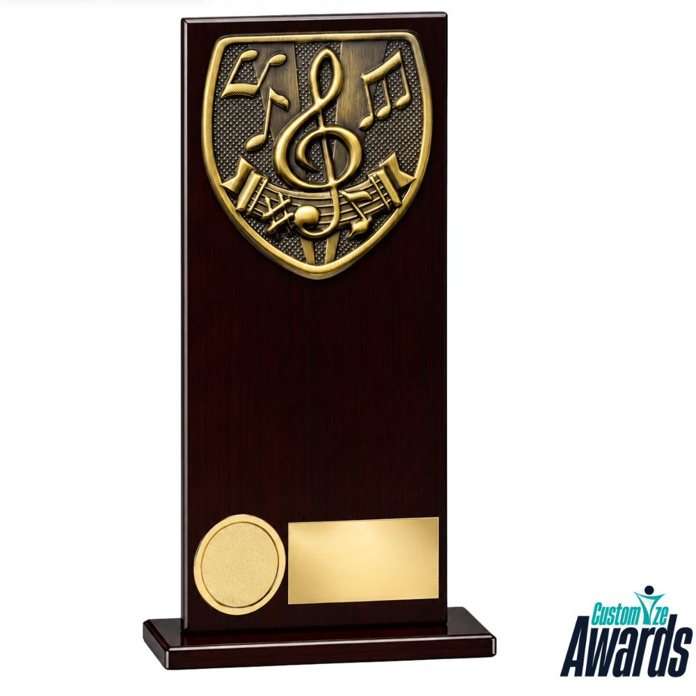 Music Black | Personalized glass award plaque for music achievement