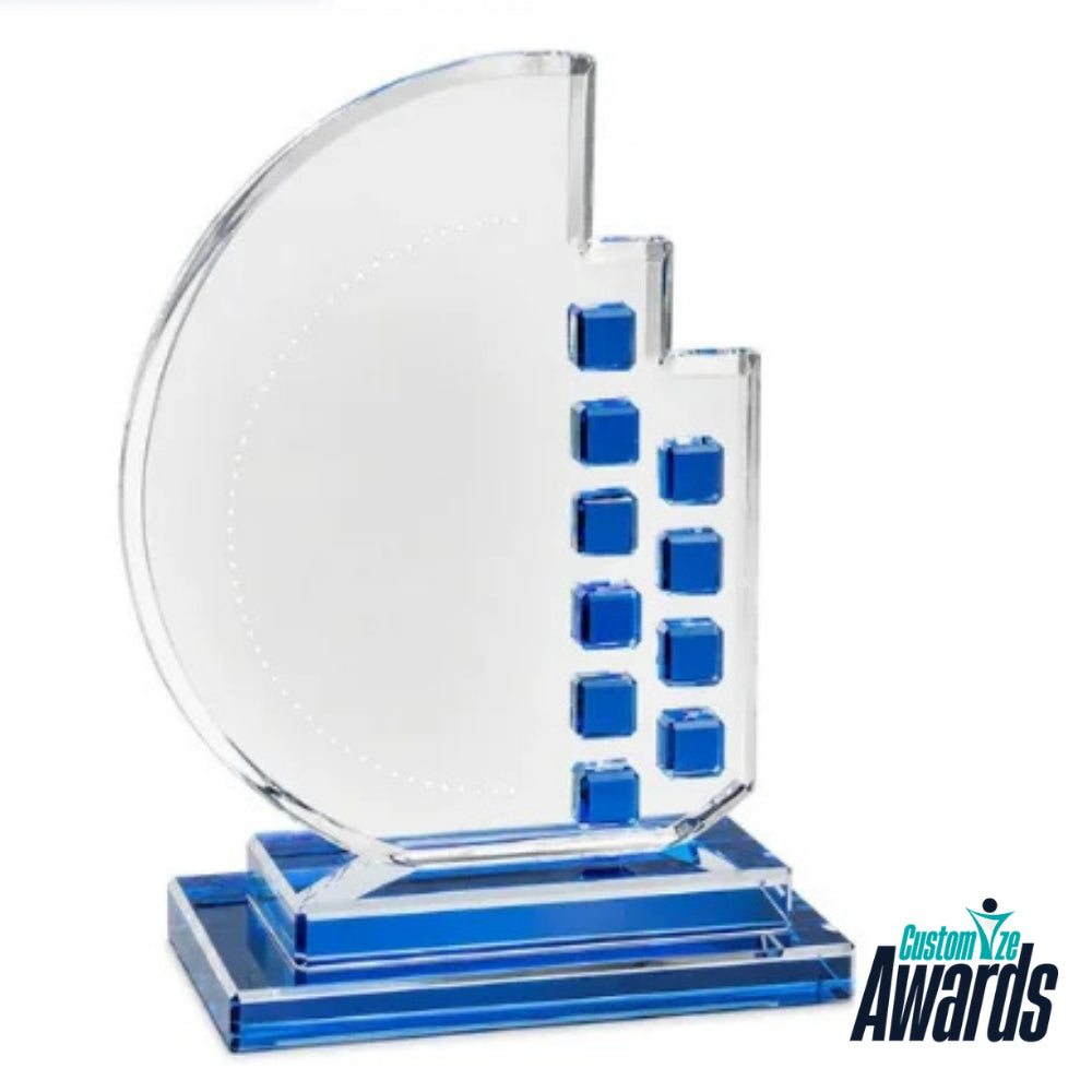 Cristal Azure Moon | Trophée gravé de reconnaissance