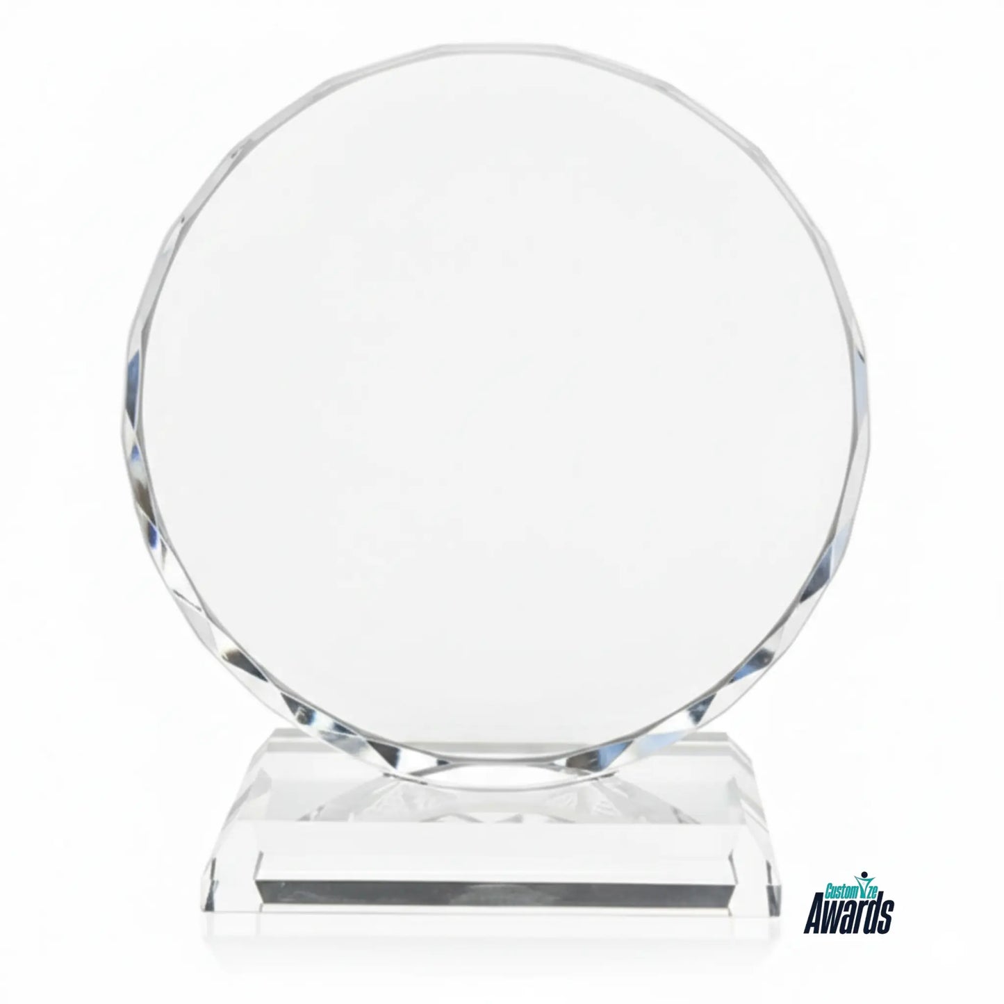 Circular Glass Crystal Plaque