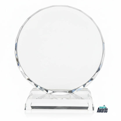 Circular Glass Crystal Plaque