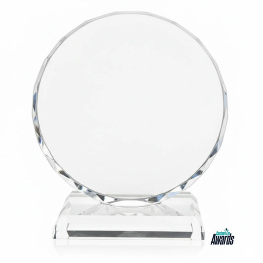 Circular Glass Crystal Plaque