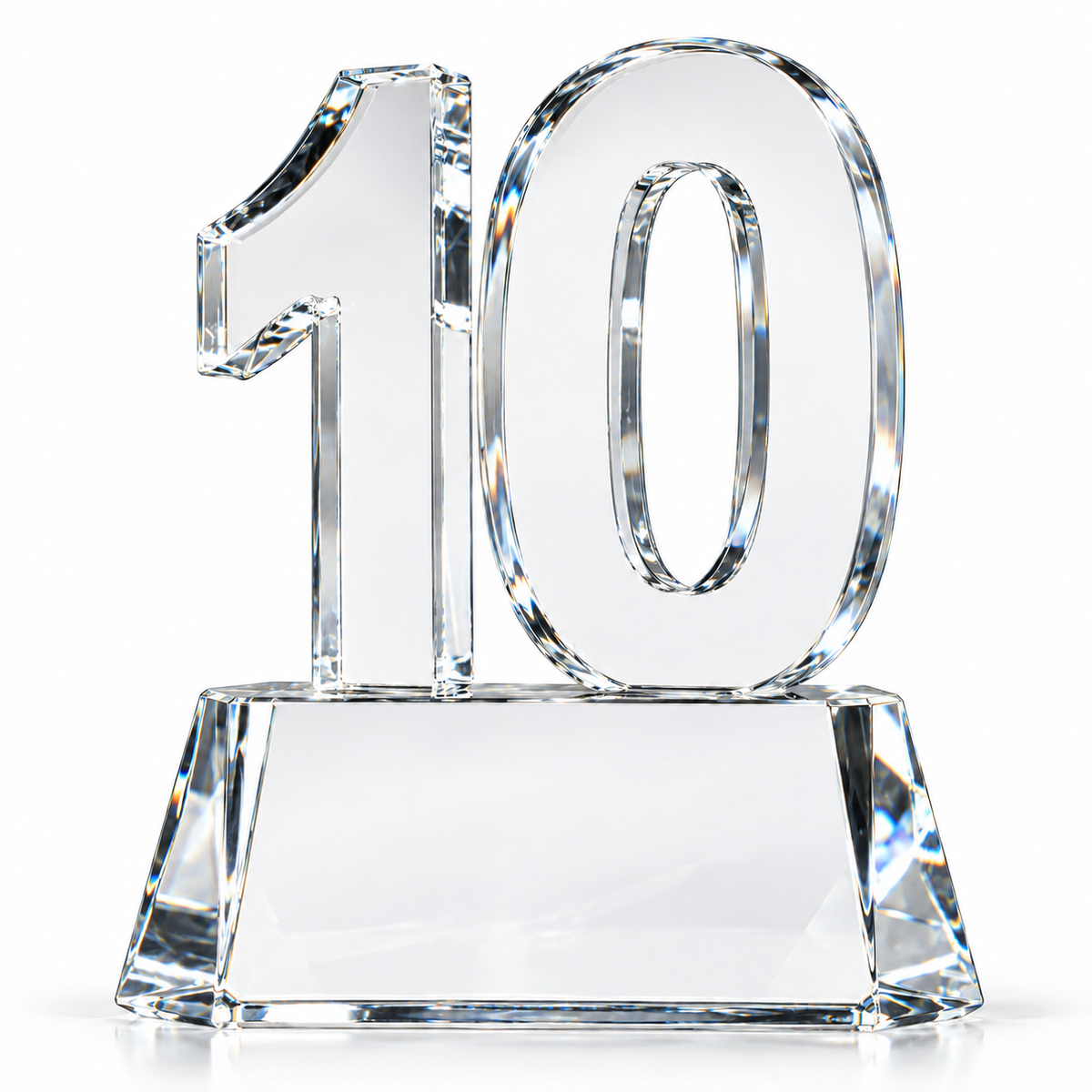 Noble Rise | Custom Crystal 10 Years of Service Recognition Award