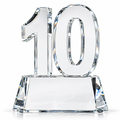 Noble Rise | Custom Crystal 10 Years of Service Recognition Award
