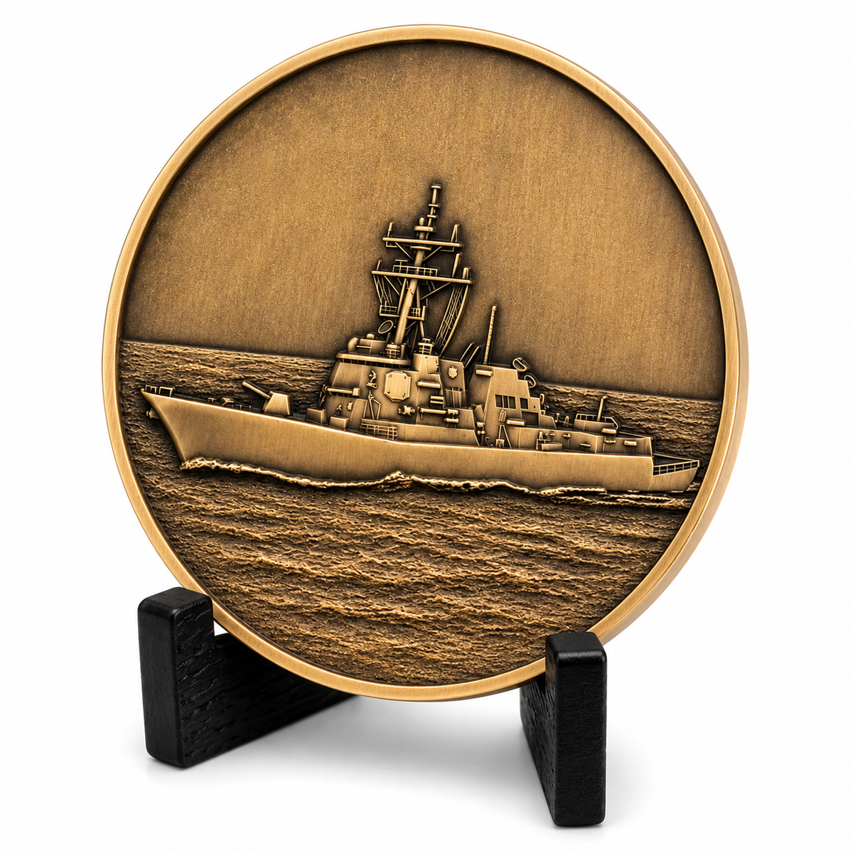 Benutzerdefinierte USS Halsey Challenge Coin – Antikmessing Navy Command Coin