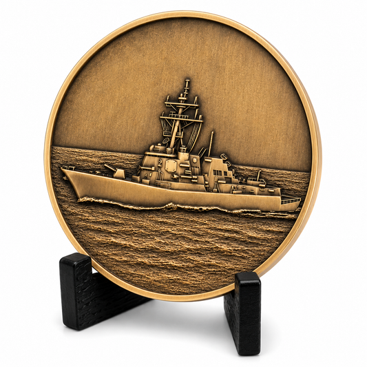 Benutzerdefinierte USS Halsey Challenge Coin – Antikmessing Navy Command Coin