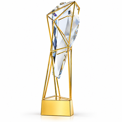 Golden Facet | Custom Crystal Sales Achievement Award