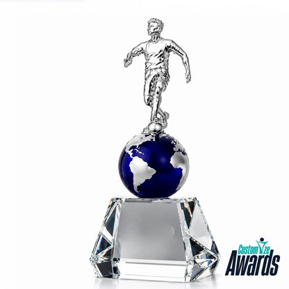 Excellence mondiale | Trophée ballon de football en cristal pour le Champion du Monde
