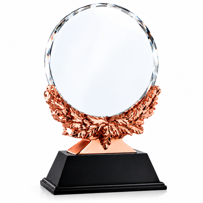 Copper Laurel | Custom Crystal Sales Achievement Award