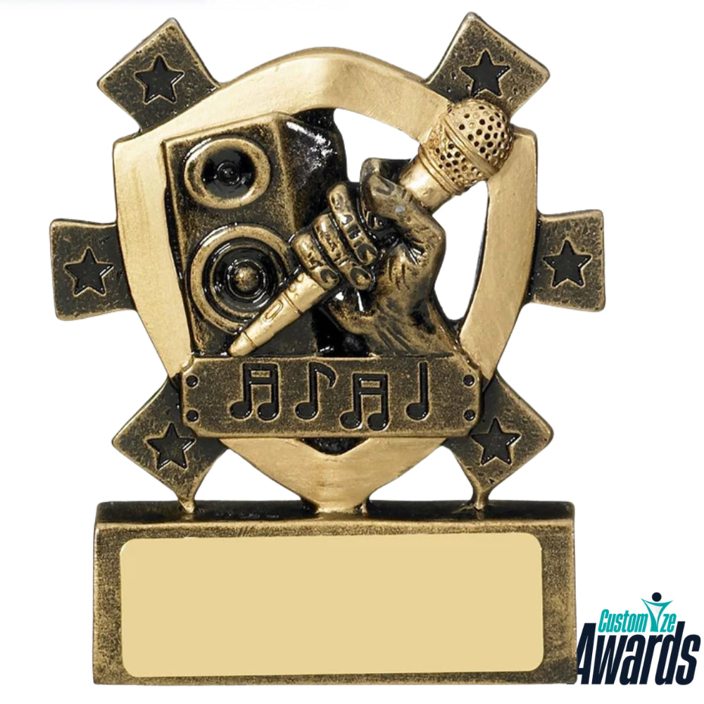 Mini Karaoké | Trophée Bouclier Gravé sur Mesure pour Concours de Chant