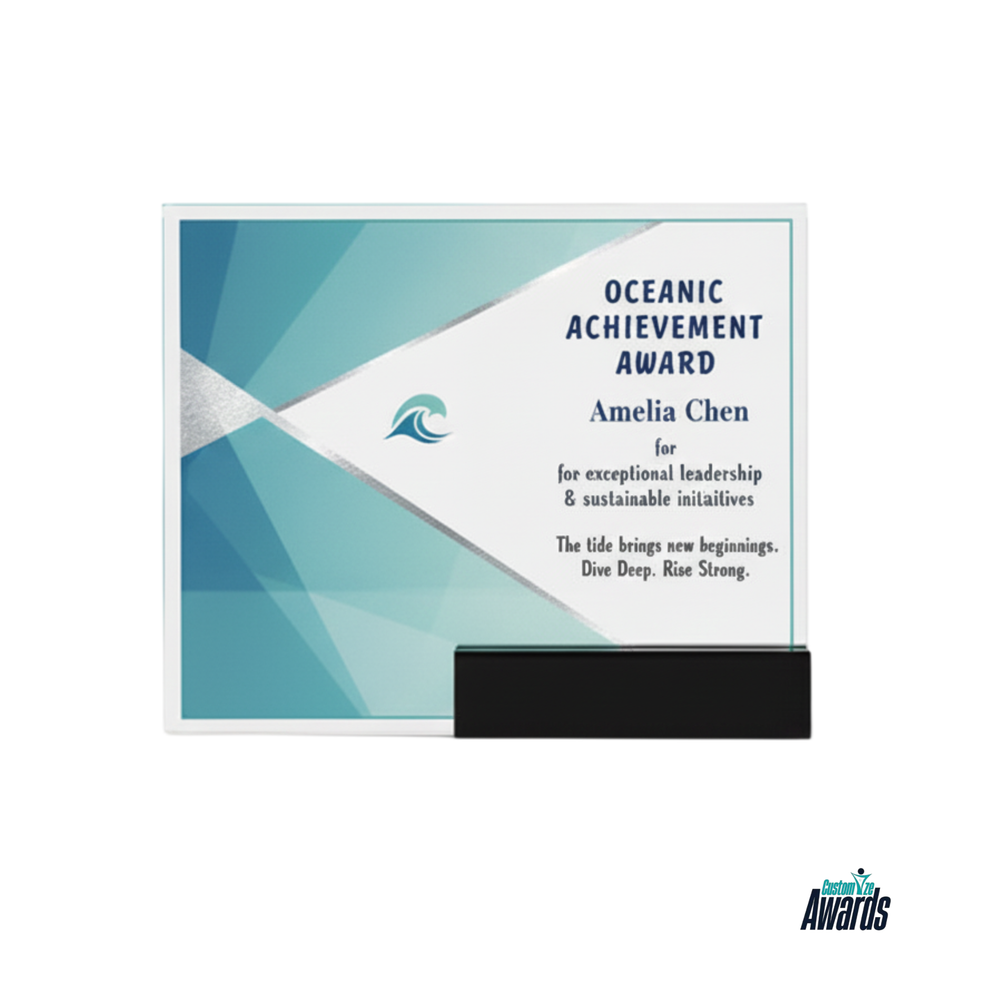 Midnight Acrylic | Modern Floating Acrylic Plaque for Employee Recognition