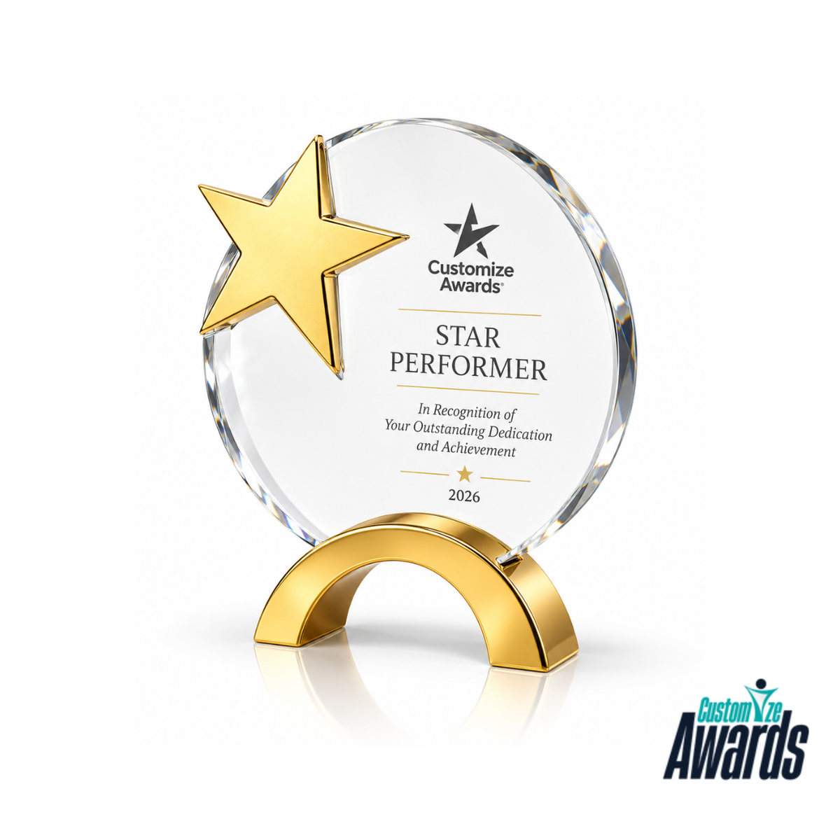 Golden Orbit | Custom Crystal Star Performer Award