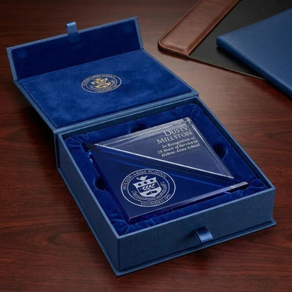 Personalized Blue Crystal Acclaim Award