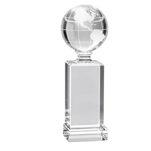 Personalized Cordova Globe Crystal Award Trophy