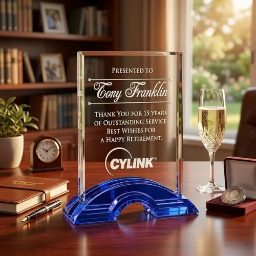 Personalized Greenbury Indigo Rectangle Award