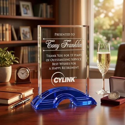 Personalized Greenbury Indigo Rectangle Award