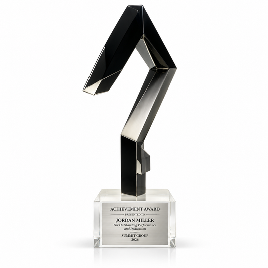 Infinite Axis acrylic mathematics achievement award with geometric design